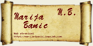 Marija Banić vizit kartica
